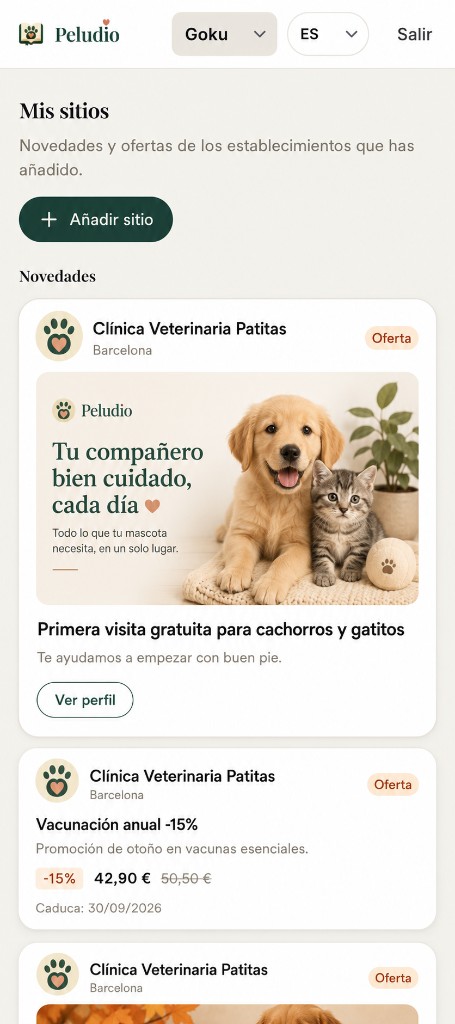 Screenshot of My places showing Partner offers